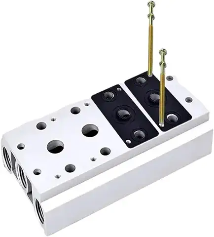 4v200 4f جسر تجميع صمامات الهواء 4V200-4F – Pneumatic Solenoid Valve Manifold - الصورة 1
